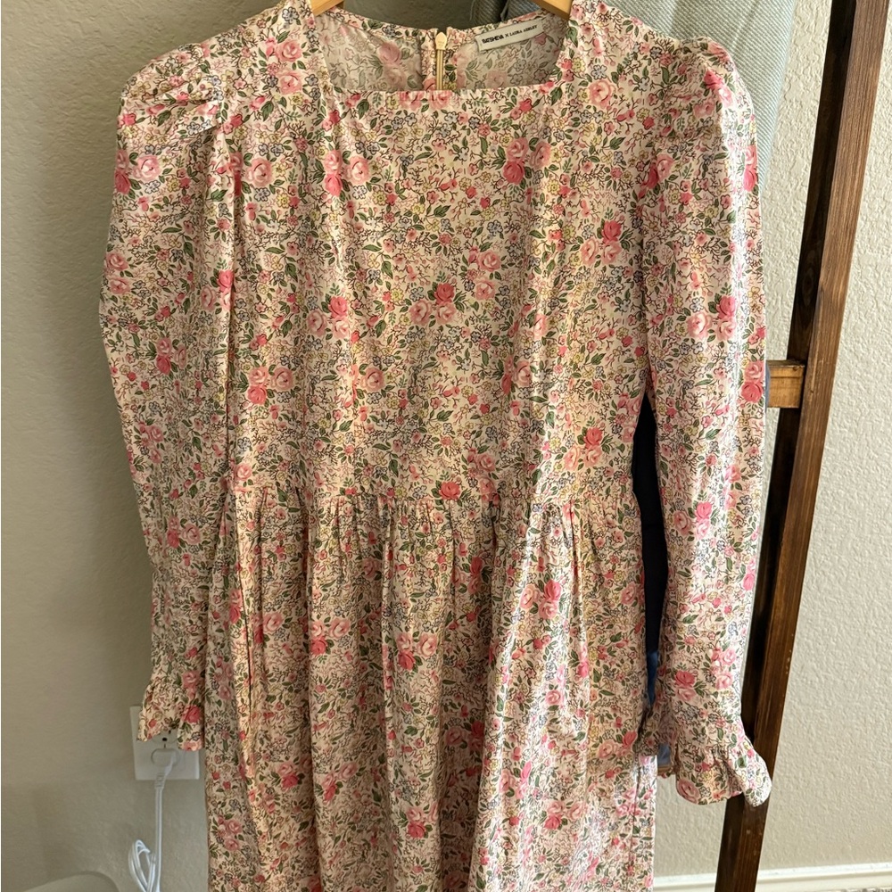 Batsheva x Laura Ashely Floral long sleeve mini dress SZ small